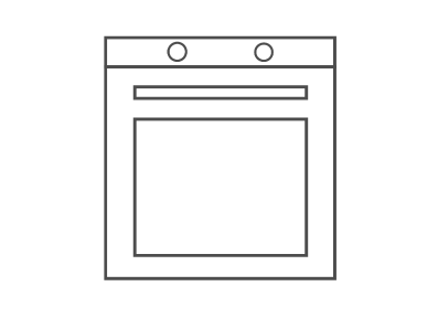 Line drawing of a single oven